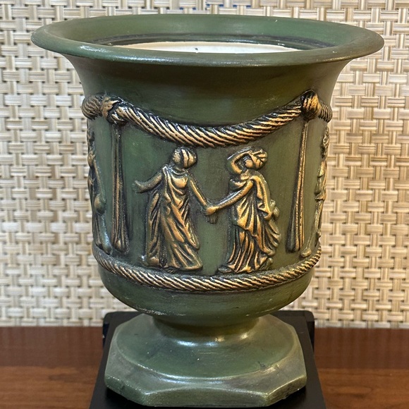 🌟HP🌟VTG 1970s Arnel's Green Ceramic Neoclassical Planter Urn Made in USA - Picture 2 of 12